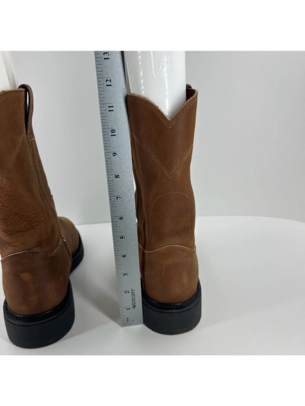 Justin Conductor 4760 Pull On Work Boots Mens 11 D Leather Slip Resistant Brown
